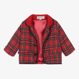Beau KiD-Boys Red 3 Piece Tartan Suit  | Childrensalon Outlet