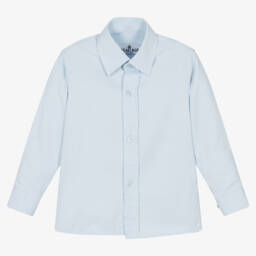 Beau KiD-Мягкая голубая рубашка из хлопковой смеси для мальчиков | Childrensalon Outlet