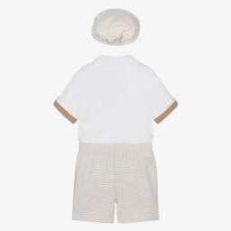 Beau KiD-Белый и бежевый хлопковый комплект для мальчиков | Childrensalon Outlet
