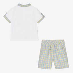 Beau KiD-Boys Yellow & Blue Shorts Set | Childrensalon Outlet