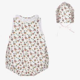 Beau KiD-Хлопковый песочник и шапочка в цветочек для малышей | Childrensalon Outlet