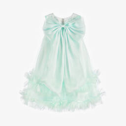 Beau KiD-Girls Aqua Tulle Bow Dress | Childrensalon Outlet