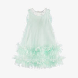 Beau KiD-Girls Aqua Tulle Bow Dress | Childrensalon Outlet
