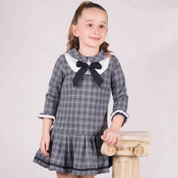 Beau KiD-Синее платье в клетку с бантом и сумка | Childrensalon Outlet