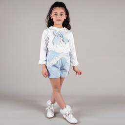 Beau KiD-Голубые вельветовые шорты для девочек | Childrensalon Outlet