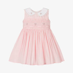 Beau KiD-Girls Blush Cotton Smocked Dress | Childrensalon Outlet