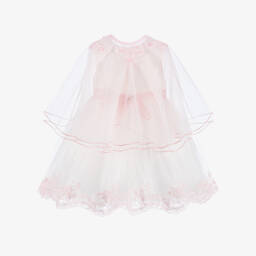 Beau KiD-فستان تول وردي فاتح للبنات مع كاب | Childrensalon Outlet