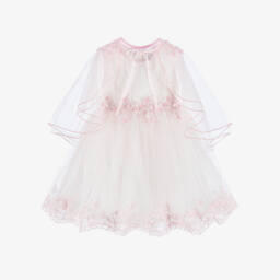 Beau KiD-فستان تول وردي فاتح للبنات مع كاب | Childrensalon Outlet