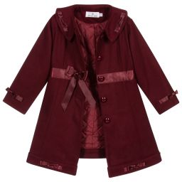 Beau KiD-معطف لون أحمر برغندي للبنات | Childrensalon Outlet