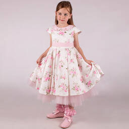 Beau KiD-Girls Ivory & Pink Floral Dress | Childrensalon Outlet