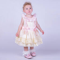 Beau KiD-Кремово-розовое платье с кружевом для девочек | Childrensalon Outlet
