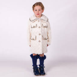 Beau KiD-Girls Ivory Plush Fur Jacket | Childrensalon Outlet