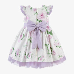 Beau KiD-Girls Ivory & Purple Floral Dress | Childrensalon Outlet