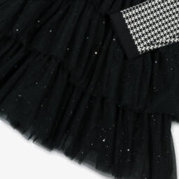 Beau KiD-Girls Knitted Houndstooth Tulle Dress | Childrensalon Outlet