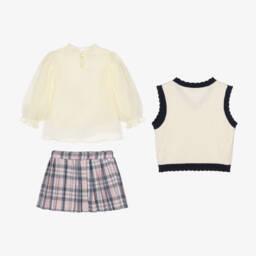 Beau KiD-Girls Navy & Ivory Outfit Set | Childrensalon Outlet