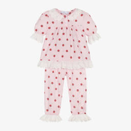 بو كيد-بيجاما جيرسي لون زهري وأحمر للبنات | Childrensalon Outlet