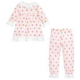 بو كيد-بيجاما جيرسي لون زهري وأحمر للبنات | Childrensalon Outlet