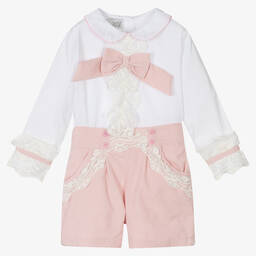 Beau KiD-Топ и розовые вельветовые шорты для девочек | Childrensalon Outlet