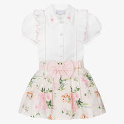 Beau KiD-Розовый цветочный комплект юбка для девочек | Childrensalon Outlet