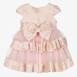 Beau KiD-Girls Pink & Gold Flowers Tulle Dress | Childrensalon Outlet