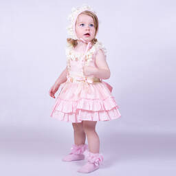 Beau KiD-Кремово-розовое платье с кружевом для девочек | Childrensalon Outlet