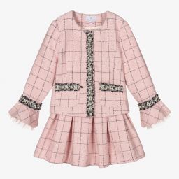 Beau KiD-Girls Pink Jacquard Skirt Set | Childrensalon Outlet