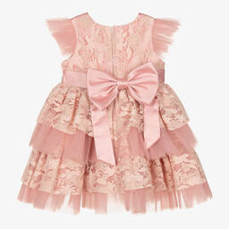 Beau KiD-Girls Pink Lace Tulle Dress | Childrensalon Outlet