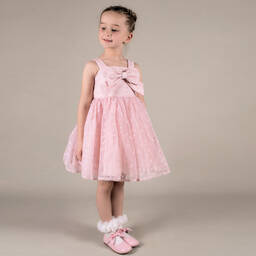 Beau KiD-Розовое платье из тюля с бантами для девочек | Childrensalon Outlet