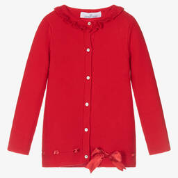 بو كيد-Girls Red Knitted Cardigan | Childrensalon Outlet