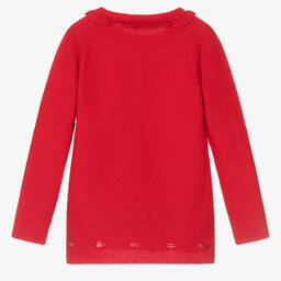 بو كيد-Girls Red Knitted Cardigan | Childrensalon Outlet
