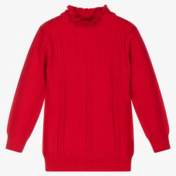 بو كيد-Girls Red Knitted Sweater | Childrensalon Outlet