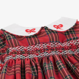 بو كيد-فستان تارتان كاروهات قطن تويل لون أحمر | Childrensalon Outlet