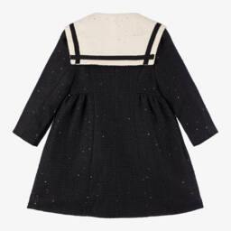 Beau KiD-Girls Sequin Black & Ivory Tweed Coat | Childrensalon Outlet