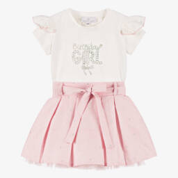 Beau KiD-طقم تنورة لامعة للبنات في عيد الميلاد | Childrensalon Outlet