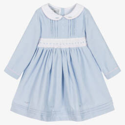 Beau KiD-Girls Smocked Blue Cord Dress | Childrensalon Outlet