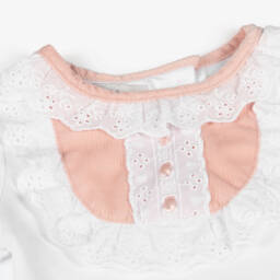 بو كيد-طقم شورت أطفال بناتي لون زهري وأبيض | Childrensalon Outlet