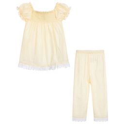 Beau KiD-Желтая хлопковая пижама для девочек | Childrensalon Outlet