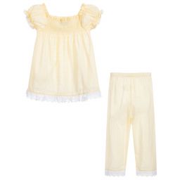 Beau KiD-Желтая хлопковая пижама для девочек | Childrensalon Outlet
