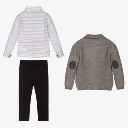 Beau KiD-Grey & Blue Baby Trouser Set | Childrensalon Outlet