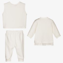 Beau KiD-Ivory Diamanté Trouser Set | Childrensalon Outlet