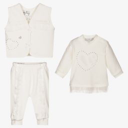 Beau KiD-Ivory Diamanté Trouser Set | Childrensalon Outlet
