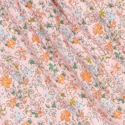 Beau KiD-فستان قطن بوبلين مطرز سموكينغ لون زهري بطبعة ورود | Childrensalon Outlet