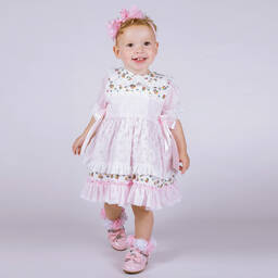 Beau KiD-Pink Plumeti Floral Dress | Childrensalon Outlet