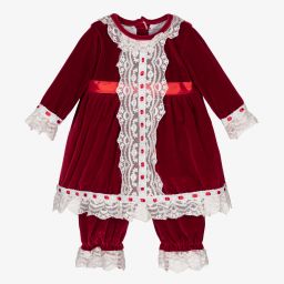 Beau KiD-Red Velvet Baby Dress Set | Childrensalon Outlet