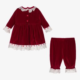 Beau KiD-Red Velvet Baby Dress Set | Childrensalon Outlet