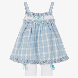Beau KiD-White & Blue Cotton Outfit Set | Childrensalon Outlet