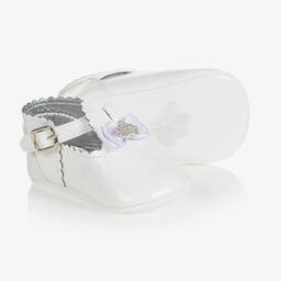 بو كيد-حذاء جلد صناعي لمرحلة ما قبل المشي لون أبيض للمولودات | Childrensalon Outlet