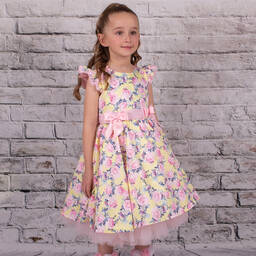 Beau KiD-Желто-розовое платье с цветами | Childrensalon Outlet