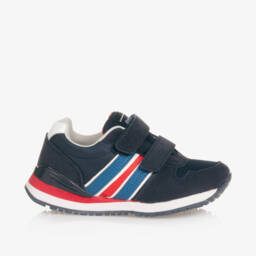 Beppi-Boys Blue Mesh Stripe Trainers | Childrensalon Outlet