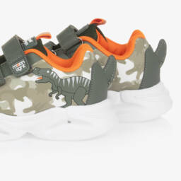 Beppi-Boys Camouflage Dino Light-Up Trainers | Childrensalon Outlet